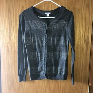 Grey sparkle striped cardigan